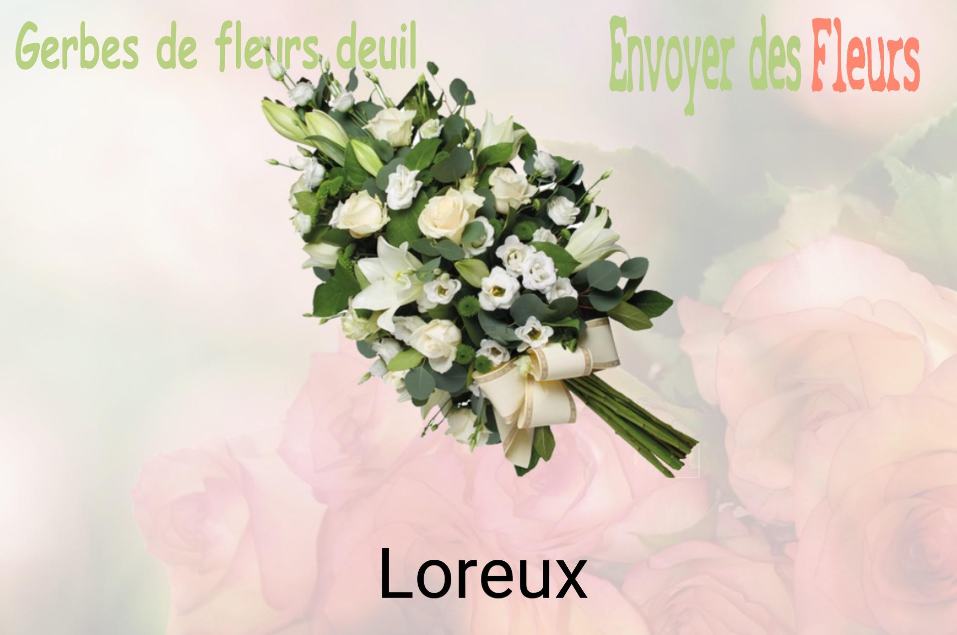 Gerbe de fleurs de deuil livrée à Loreux